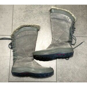 The North Face Moccasin JANEY primaloft insulated boots size 8 winter gray suede